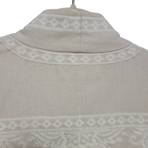 Sigrid Olsen Lightweight Jacket S Beige Boho Lagenlook Coastal Grandma 589 - Picture 7 of 12